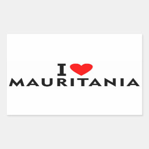 I love Mauritania country like heart travel touris Rectangular Sticker
