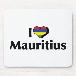 I Love Mauritius Flag Mouse Pad