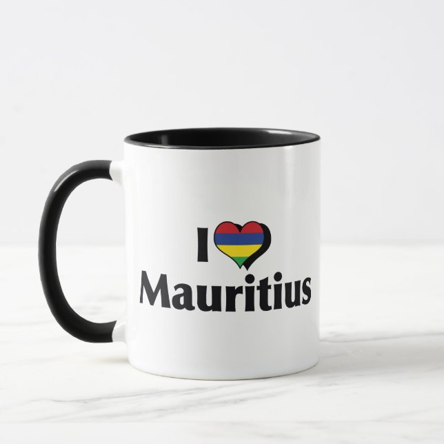 I Love Mauritius Flag Mug (Left)