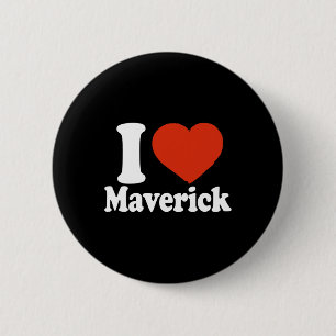 I Love Maverick, I Heart Maverick, Red Heart Valen 6 Cm Round Badge