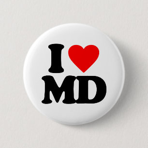 I LOVE MD 6 CM ROUND BADGE