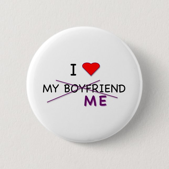 I LOVE ME 6 CM ROUND BADGE (Front)