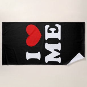 I Love Me, I Heart Me Beach Towel