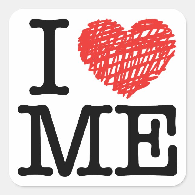 I love me square sticker (Front)