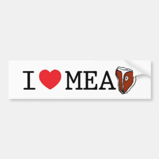 I Love Meat Bumper Sticker
