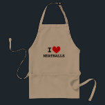 I love meatballs | Funny aprons for men and women<br><div class="desc">I love meatballs | Funny aprons for men and women. Personalizable I love template design. BBQ aprons in Yellow,  Beige and White. Cute gift idea for chef cook and meat lovers.</div>