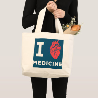 I Love Medicine Cardiologist Heart Doctor Large Tote Bag
