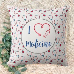 "I love medicine" stethoscope medical doctor gift Cushion