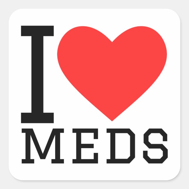I love meds square sticker (Front)