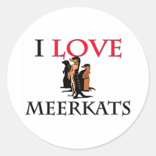 I Love Meerkats Classic Round Sticker