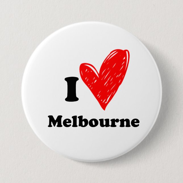I love Melbourne 7.5 Cm Round Badge (Front)