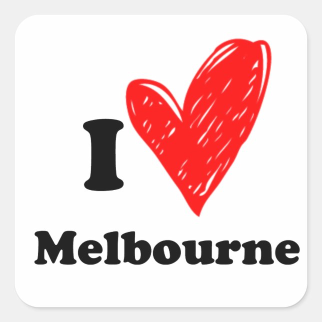 I love Melbourne Square Sticker (Front)