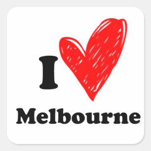 I love Melbourne Square Sticker