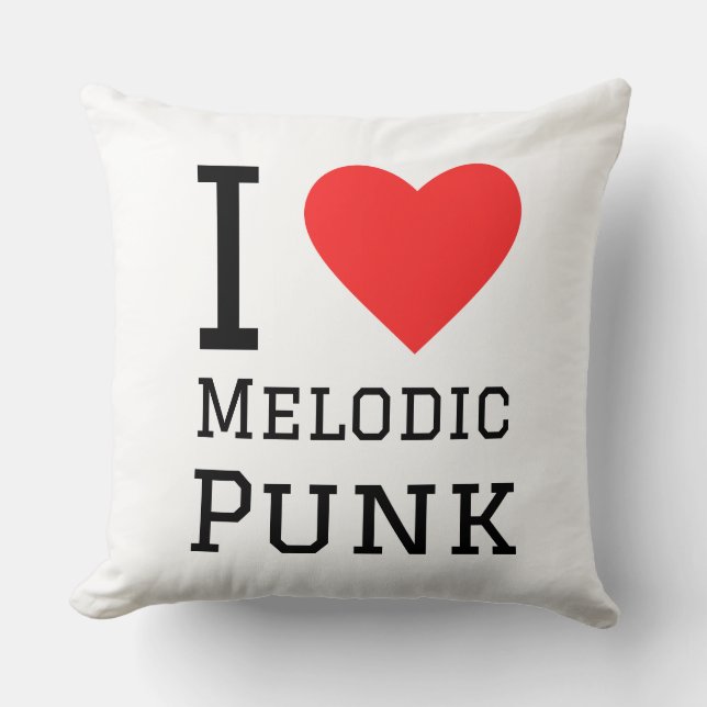 I love melodic punk square sticker cushion (Front)