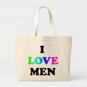 I Love Men Large Tote Bag