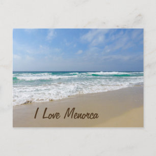 I Love Menorca Beach Postcard