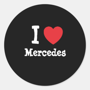 I love Mercedes heart T-Shirt Classic Round Sticker