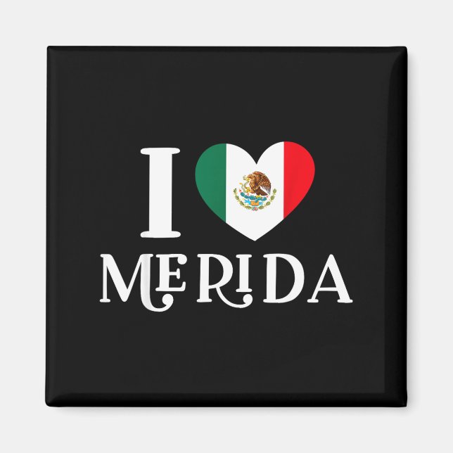 I Love Merida Heart Mexico Flag  Magnet (Front)