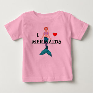 I Love Mermaids Design - Baby Fine Jersey T-Shirt