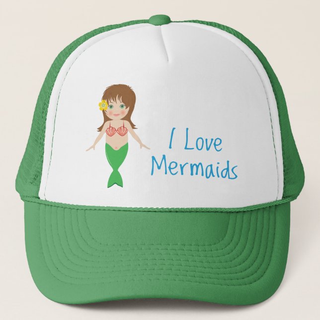 I Love Mermaids Trucker Hat (Front)