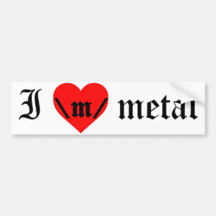 I Love Metal bumper sticker