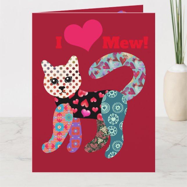I Love Mew! Valentine Kitty Doll Greeting Card (Front)