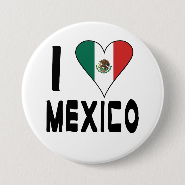 I Love Mexico 7.5 Cm Round Badge (Front)