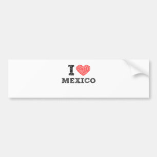 I Love Mexico Bumper Sticker