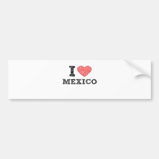 I Love Mexico Bumper Sticker (Front)