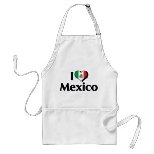 I Love Mexico Flag Standard Apron