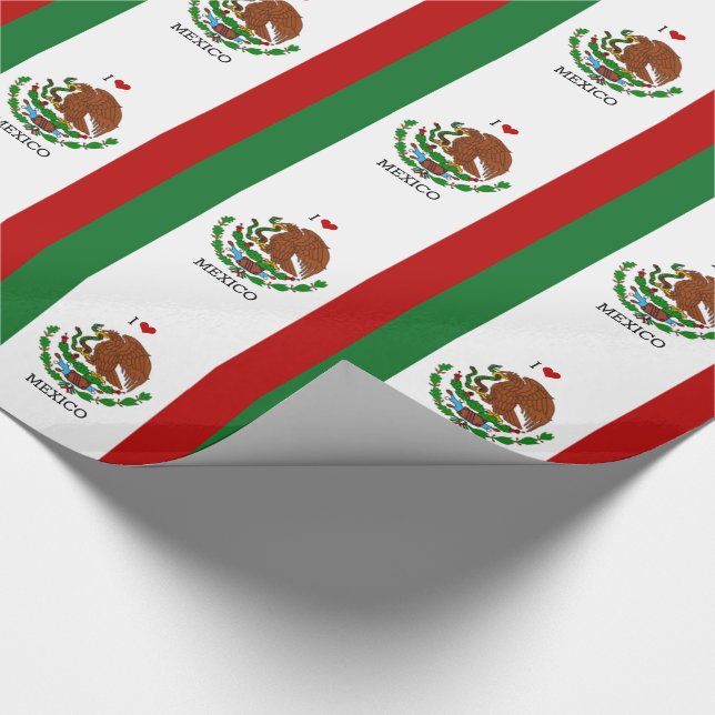 i love mexico - mexican flag wrapping paper (Corner)