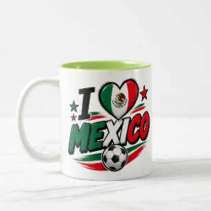 I Love Mexico Soccer Fan Mug Mexican Pride Footb