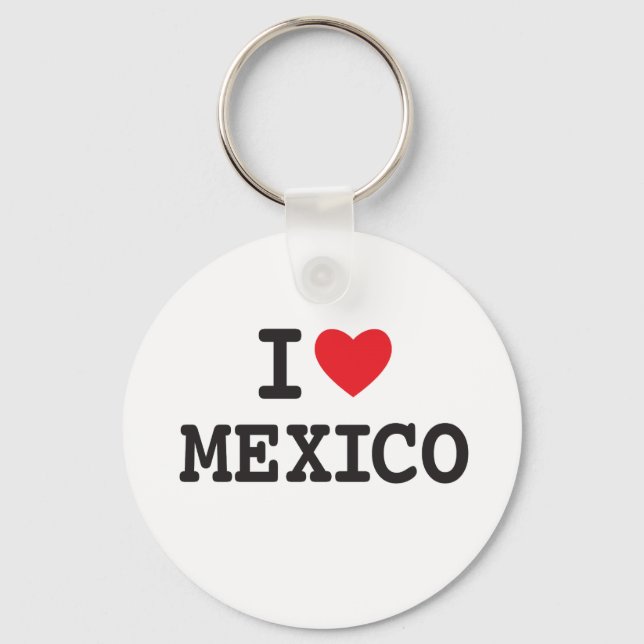 I love Mexico with heart Key Ring (Front)