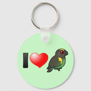I Love Meyer's Parrots Key Ring
