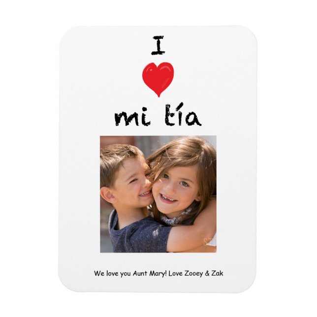 I Love Mi Tia Photo Magnet Keepsake (Vertical)