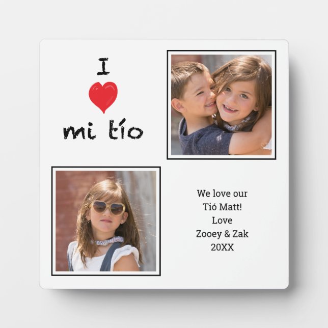 I Love mi Tio 2 Photo  Plaque (Front)
