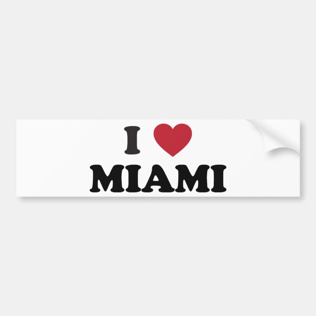 I Love Miami Florida Bumper Sticker (Front)