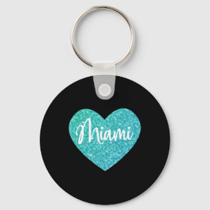 I Love Miami Florida Heart Key Ring