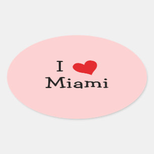 I Love Miami Oval Sticker