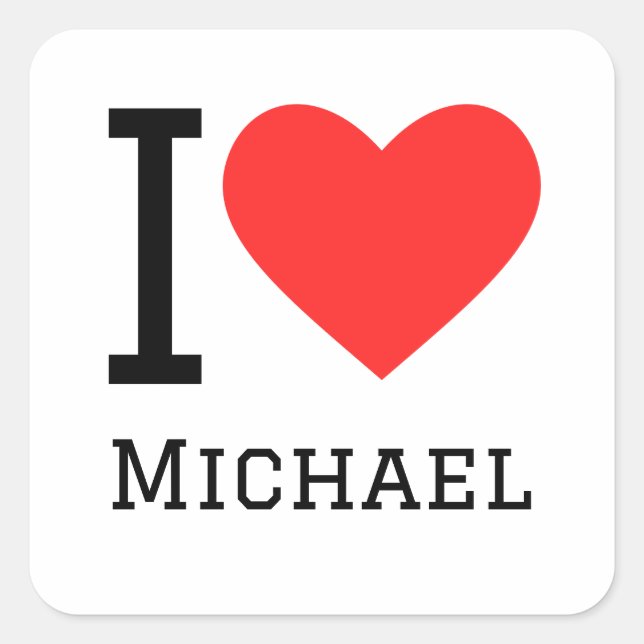 I love michael square sticker (Front)