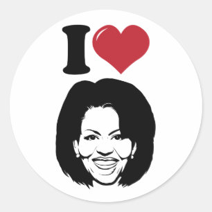 I Love Michelle Obama Classic Round Sticker