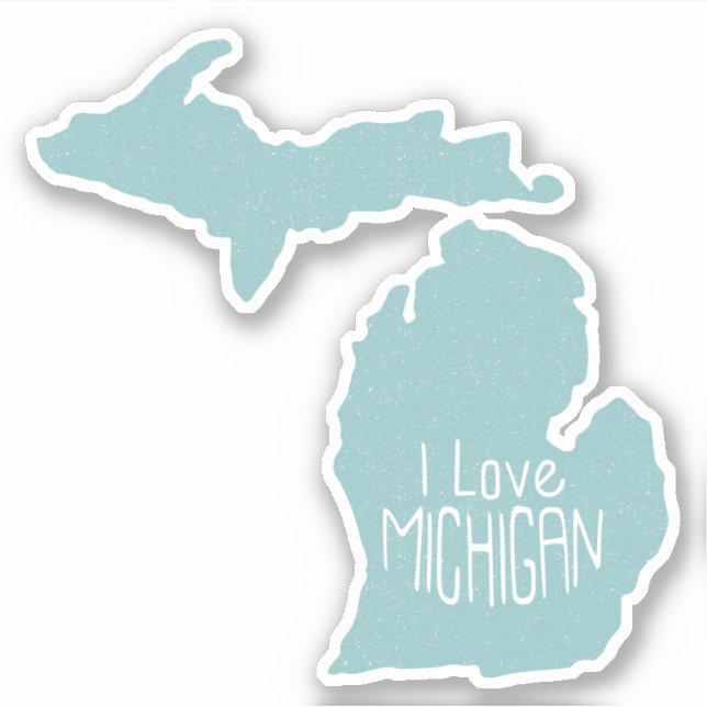 I Love Michigan Blue Grey (Front)
