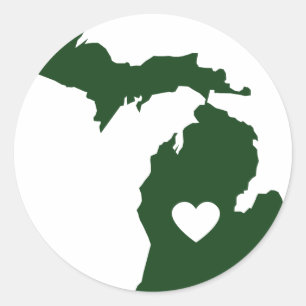 I Love Michigan Classic Round Sticker