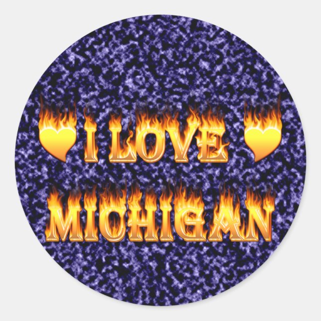 I love michigan classic round sticker (Front)