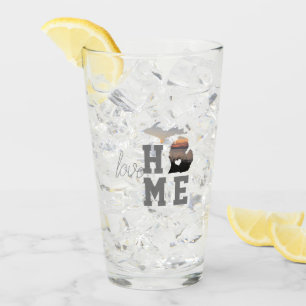 I Love Michigan Home State Glass