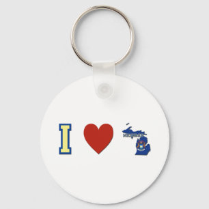 I Love Michigan Key Ring