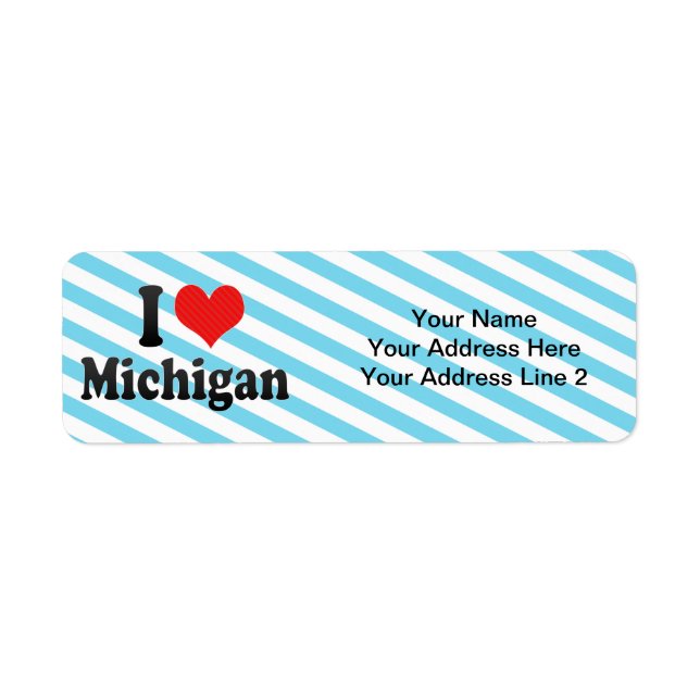 I Love  Michigan Return Address Label (Front)