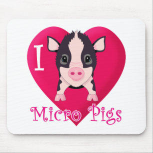 I Love Micro Pigs Mouse Pad