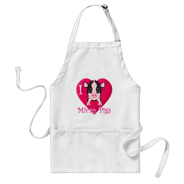 I Love Micro Pigs Standard Apron (Front)