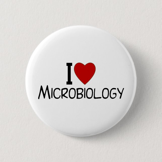 I Love Microbiology 6 Cm Round Badge (Front)
